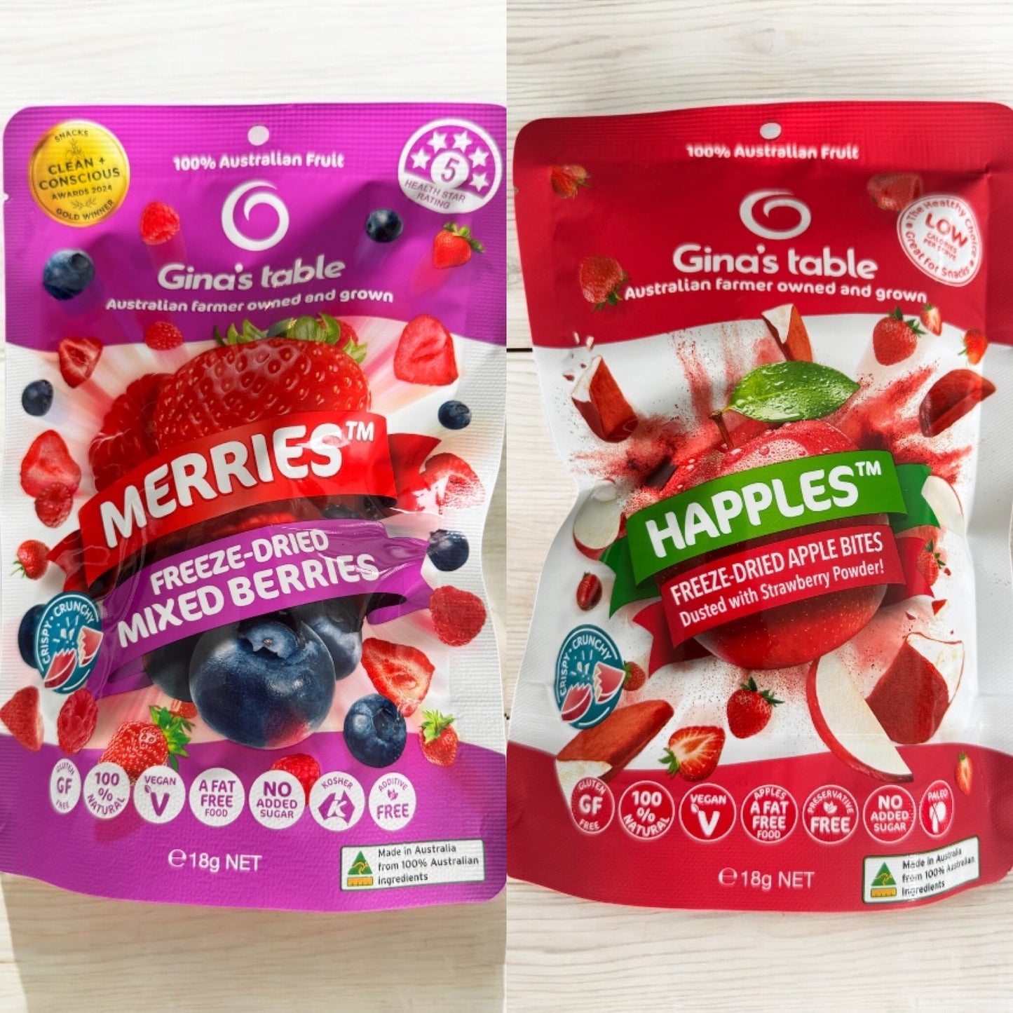 *Top Seller** ‘Happles’ Strawberry Dusted Freeze Dried Apple Bites