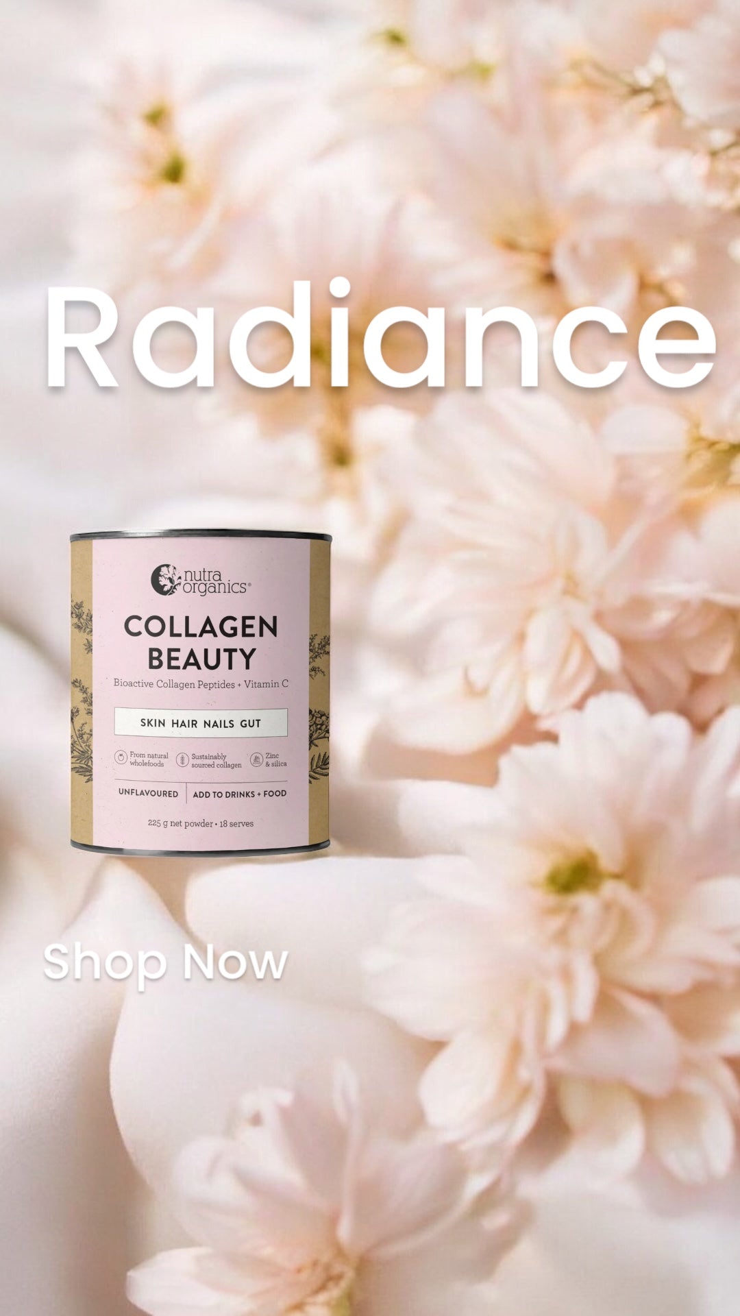 **Skin & Hair Health** Nutra Organics Award Winning Collagen